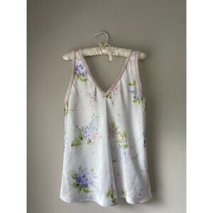 Oscar de la Renta Pink Label Floral Hydrangea Slip Pajama Top – Size Small